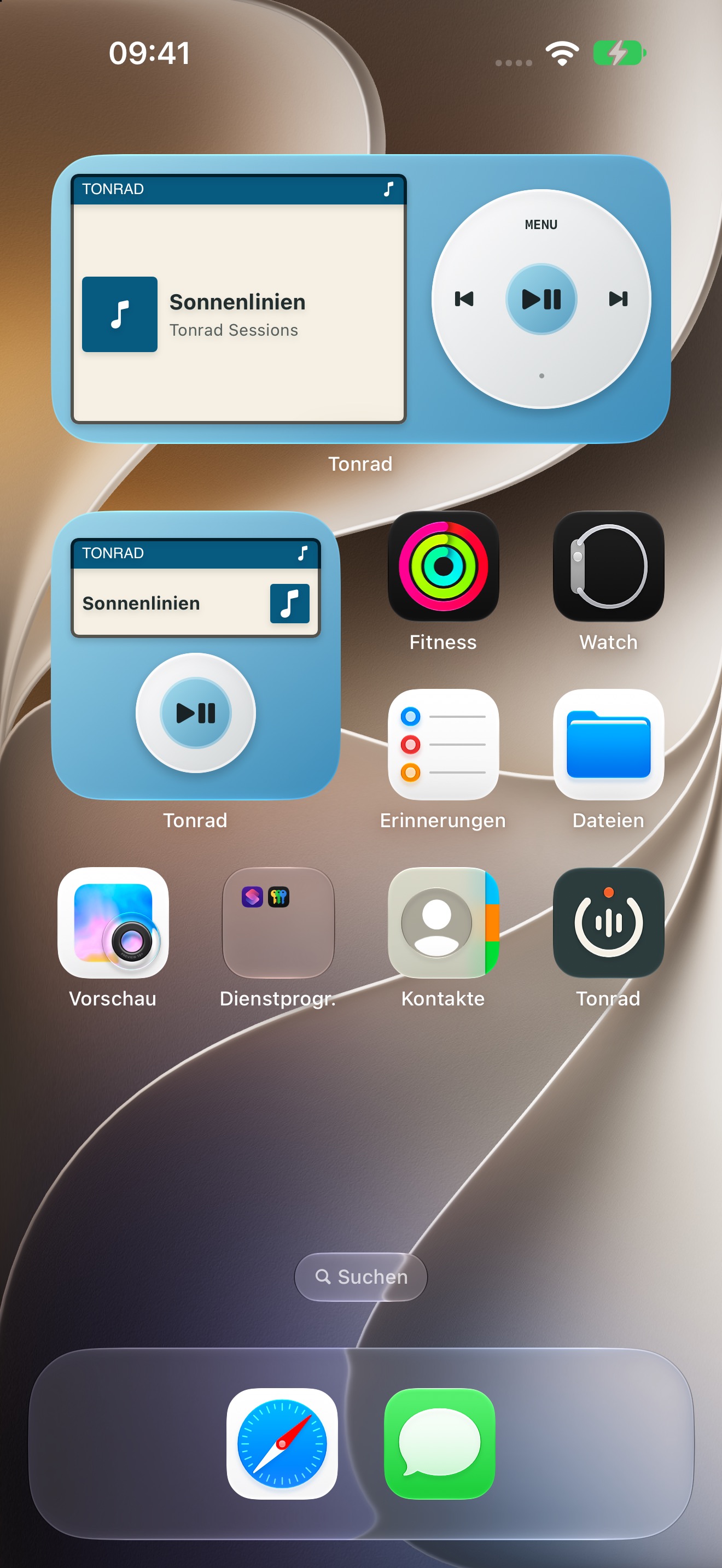 Kleines und mittleres Nano-Widget auf dem Home-Bildschirm